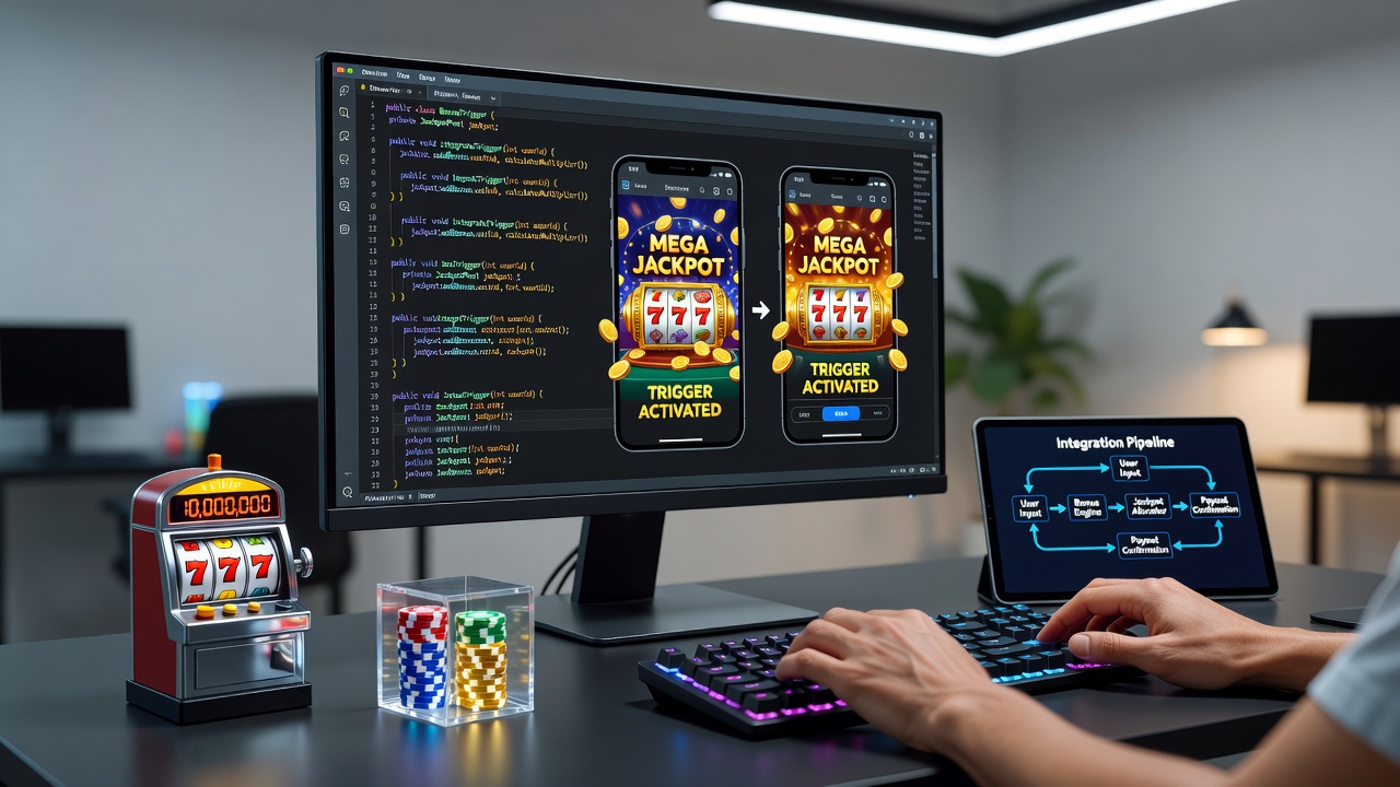 Darstellung der technischen Architektur für Bonus- und Jackpot-Integration in mobilen Casino-Apps