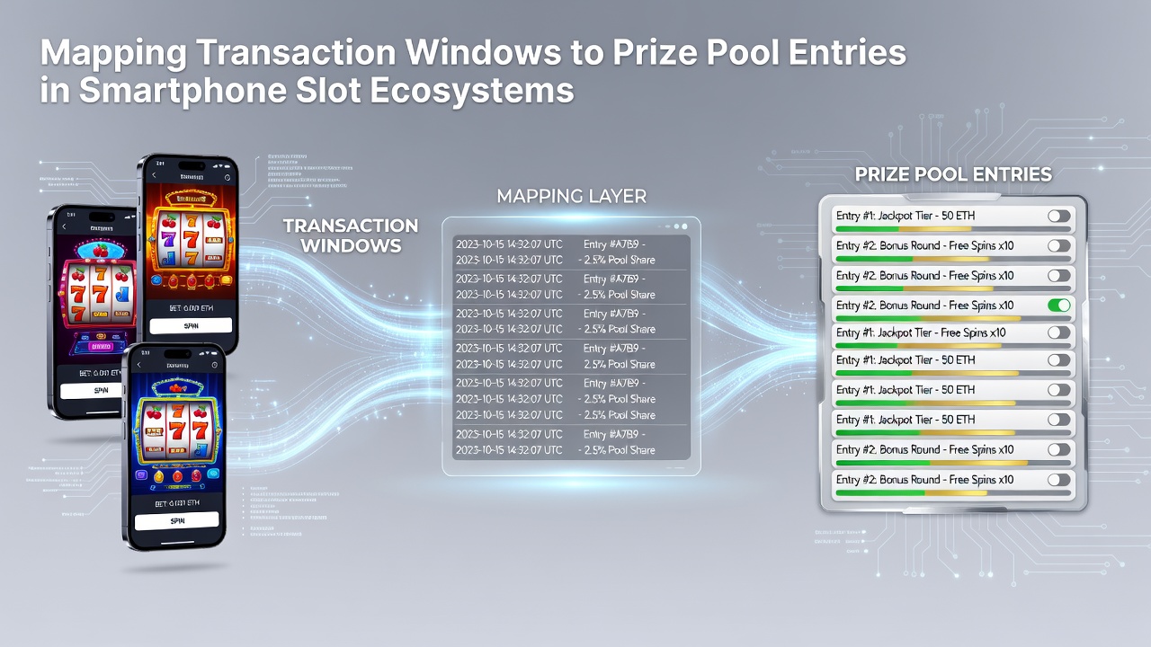 Transaktionsfenster und Preispool-Zuordnungen in mobilen Slot-Ökosystemen visualisiert durch Netzwerkdiagramme und Zeitachsen