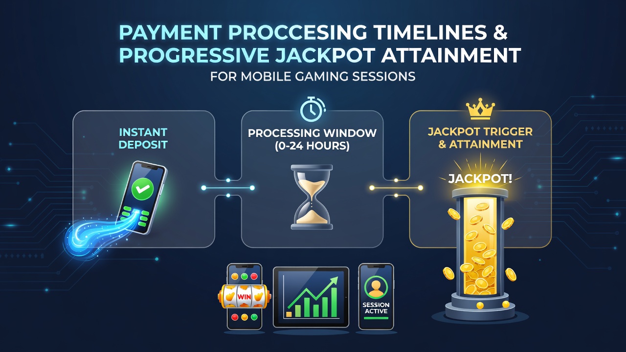 Illustration zu Zahlungsverarbeitungszeiten und progressiven Jackpots in mobilen Slots